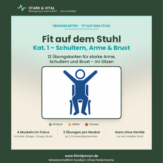 Fit auf dem Stuhl: Trainingskarten Schultern, Arme & Brust für mehr Kraft im Alltag