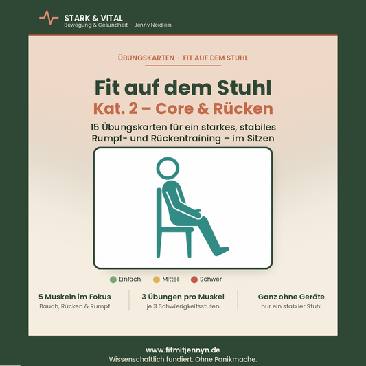 Fit auf dem Stuhl: Trainingskarten Core & Rücken für aufrechte Haltung