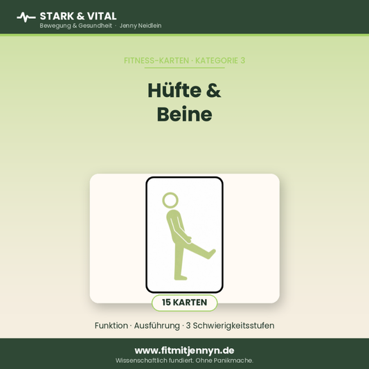 Trainingskarten Hüfte & Beine für zu Hause: Kräftige Beine beim Aufstehen und Treppensteigen